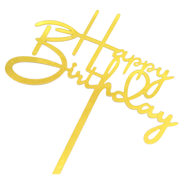 Happy Birthday Acrylic Cake Topper, Assorted, 1 Pc