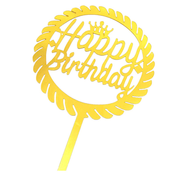 Happy Birthday Acrylic Cake Topper, Assorted, 1 Pc