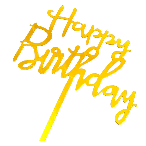 Happy Birthday Acrylic Cake Topper, Assorted, 1 Pc
