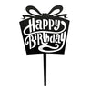 Happy Birthday Gift Box Plastic Cake Topper, Assorted