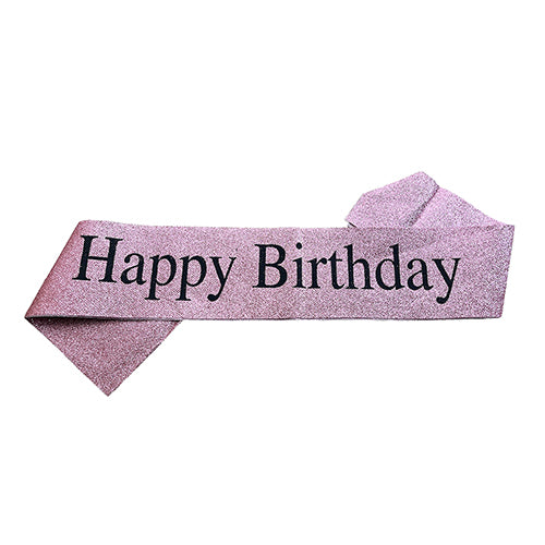 Happy Birthday Glitter Sash, Pink