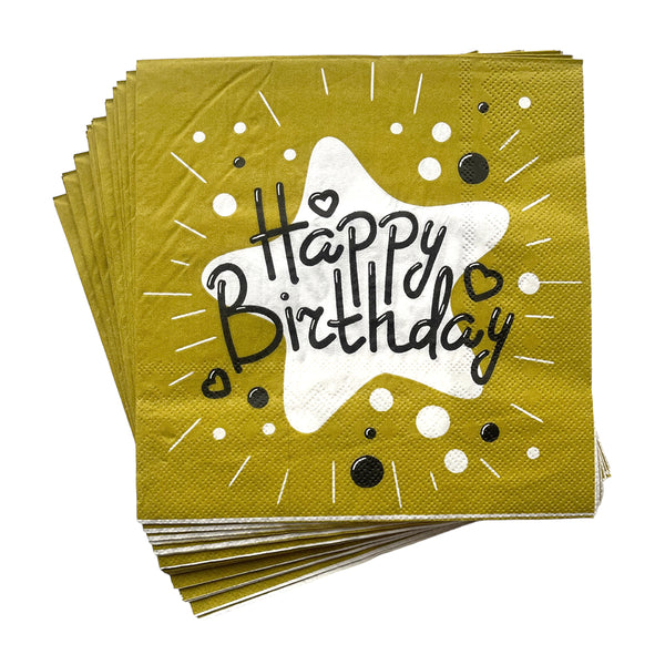 Happy Birthday Theme Glossy Napkins-funzoop-thepartyshop