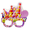 Happy Birthday plastic party goggles with an assorted decorative frame, providing a greeting accessory for birthday portraits and celebration photo corners.