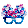 Happy Birthday plastic party goggles with an assorted decorative frame, providing a greeting accessory for birthday portraits and celebration photo corners.