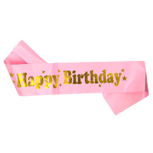 Happy Birthday Satin Sash, Red, Pink & Black Options