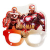 Iron Man themed plastic party goggles in a children's novelty style, providing a superhero character accessory for birthday portraits and themed photographs.