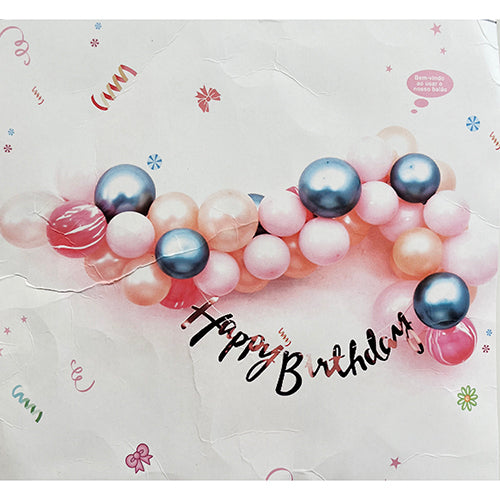Latex Balloon Arch Kit, Assorted Colours shown for a themed celebration table and party photo display