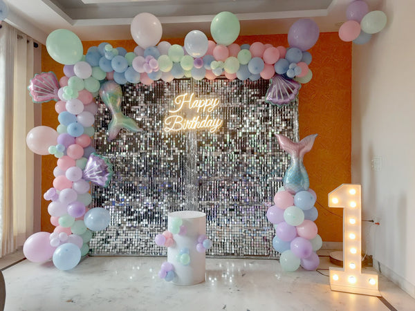 Mermaid Birthday Sequin Balloon Backdrop