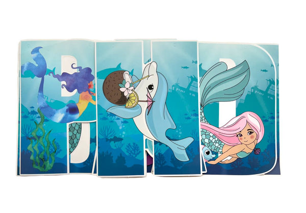 Mermaid Paper Happy Birthday Party Wall Banner