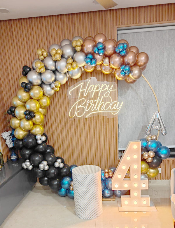 Metallic 75th Birthday Balloon Centerpiece in Gurgaon