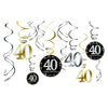 40th birthday hanging swirl decorations