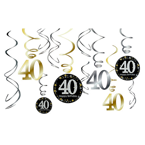 40th birthday hanging swirl decorations