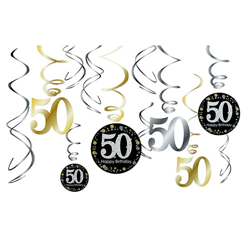 50th birthday hanging swirl decorations