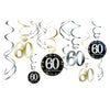60th birthday hanging swirl decorations