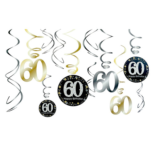 60th birthday hanging swirl decorations