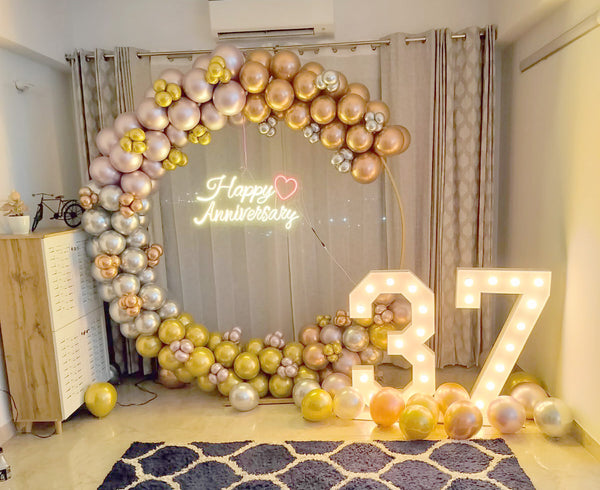 Milestone Number Metallic Balloon Marquee