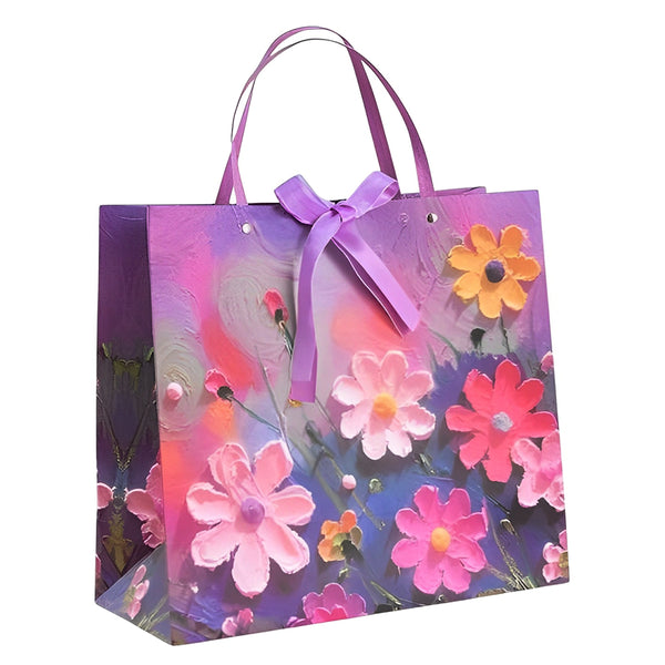 Oil Painting Print Thick Paper Gift Bag, 35 x 32 x 15