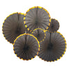 Glitter Paper Party Fans, Assorted, Pack of 6, Black sold by Funzoop - The Party Shop