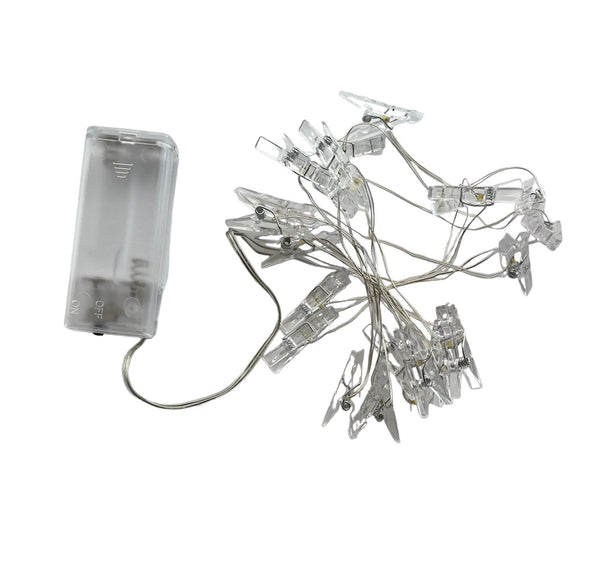 Photo Clip Battery String Lights, 20 Clips