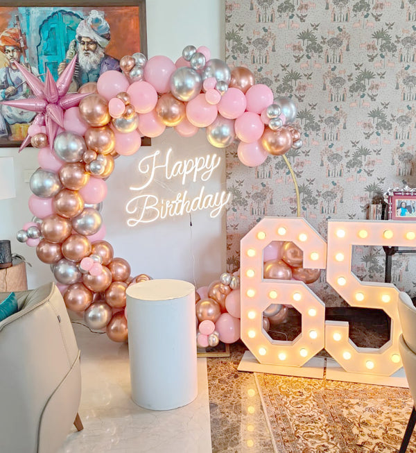 Pink & Gold Birthday Balloon Ring Backdrop