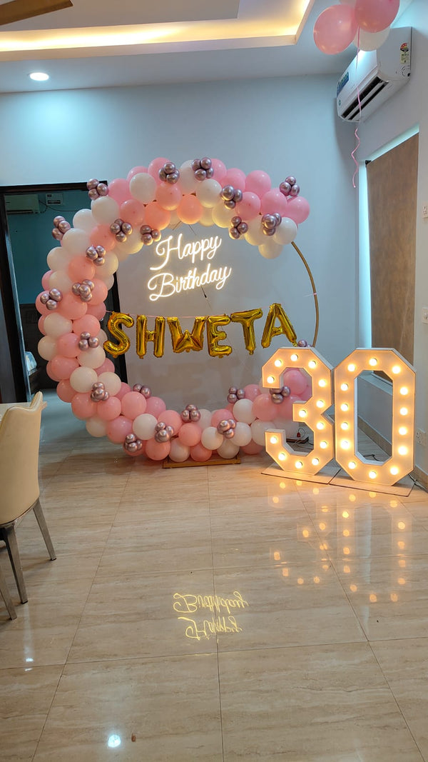 Pink Birthday Balloon Decoration