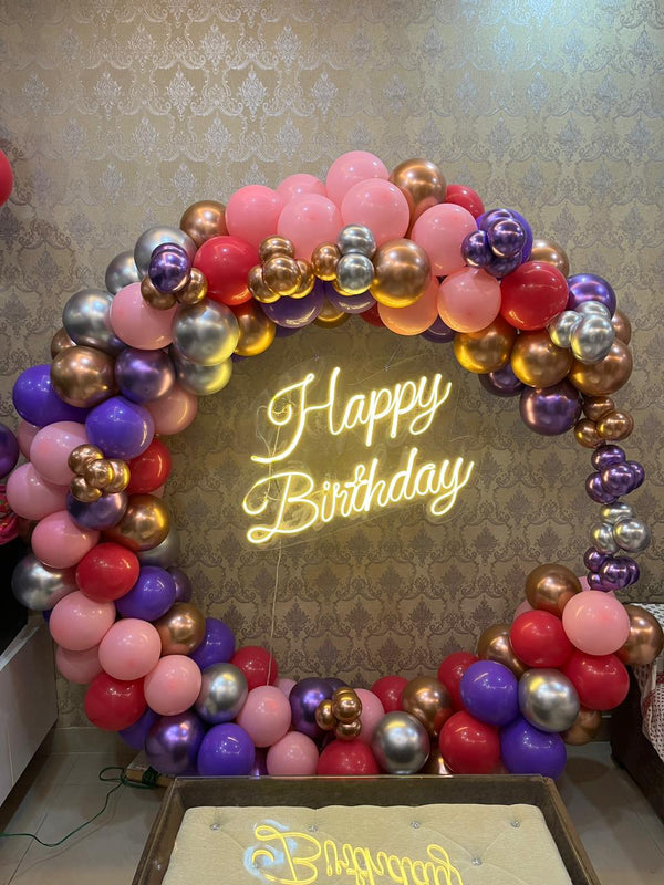 Pinky Pink Birthday Balloon Decoration