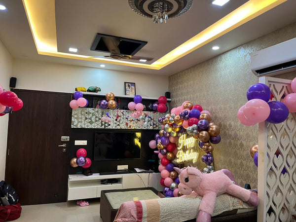Pinky Pink Birthday Balloon Decoration