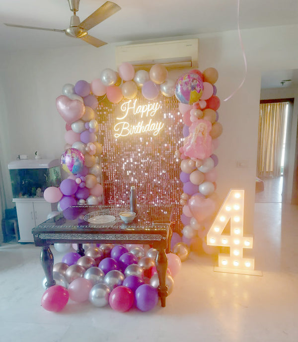 Princess Birthday Sequin Balloon Backdrop