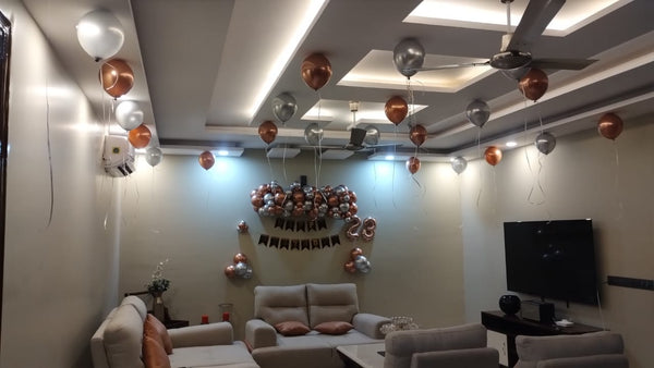 Rose Gold Birthday Balloon Wall Decor