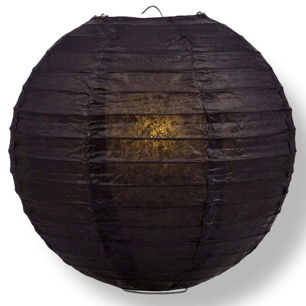 Round Paper Lanterns, 12 Inch, Black sold by Funzoop - The Party Shop