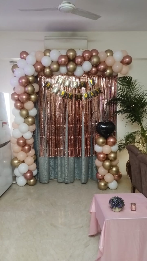 Shades of Peach Birthday Balloon Decoration