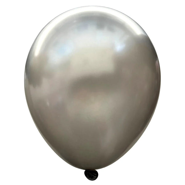 Silver metallic pearl latex balloon, 12 inch