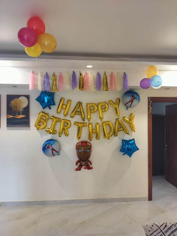 Simple Birthday Superhero Home Balloon Decoration