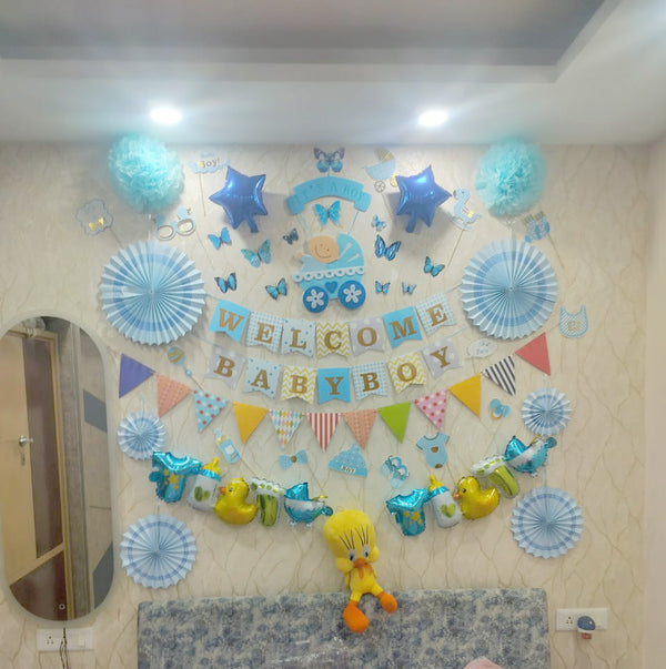 Simple Room Balloon Decoration for Baby Welcome