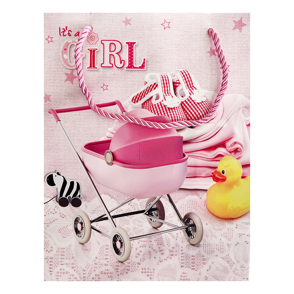 Small Size Gift Paper Bag, It's a Girl ( pram )