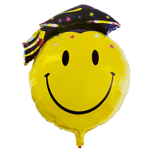 18" Smiley Grad Emoji Foil Balloon-funzoop-thepartyshop