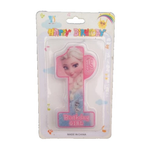 Sofia the First number 1 birthday cake candle in packaging