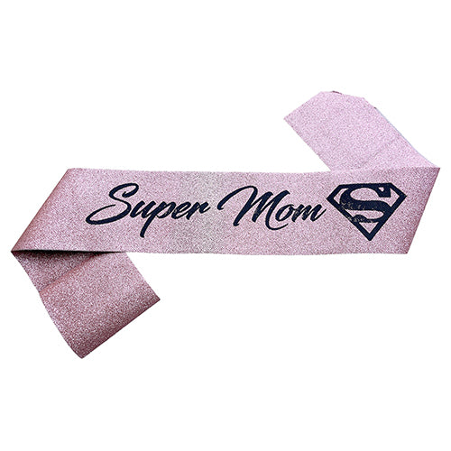Super Mom Glitter Sash, Assorted Colors