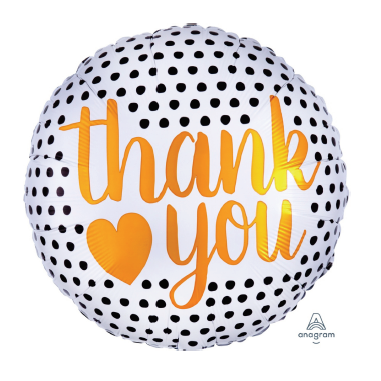 Thank You Modern Dots Foil Balloon, 18 Inch shown as a product reference for thank-you gifts and appreciation occasions, with its themed design visible.