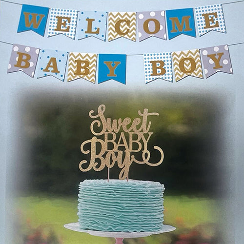 WELCOME BABY BOY Wall Banner-funzoop-thepartyshop