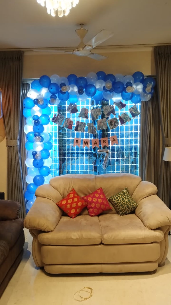 White and Blue Home Balloon Decoration