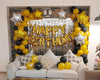 Yellow & Silver Birthday Balloon Wall Decor