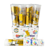 Gold metallic party popper confetti cannon for celebrations and special events from Funzoop The Party Shop
