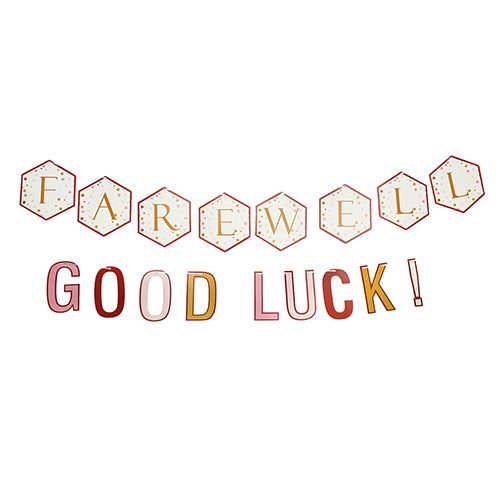 Good Luck farewell party banner hanging decoration for send-off celebrations from Funzoop The Party Shop