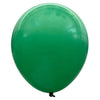 Close-up view of standard green latex balloons, showing the listed colour and finish for twelve-inch party backdrop groups and celebration decorations.