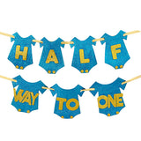 Half Way To One banner backdrop for baby milestone photoshoot and party decoration from Funzoop The Party Shop