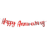 Glitter happy anniversary hanging banner decoration for anniversary celebration from Funzoop The Party Shop