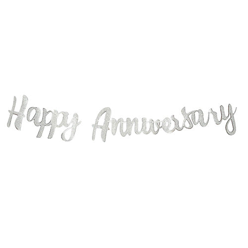 Happy Anniversary Glitter Wall Banner