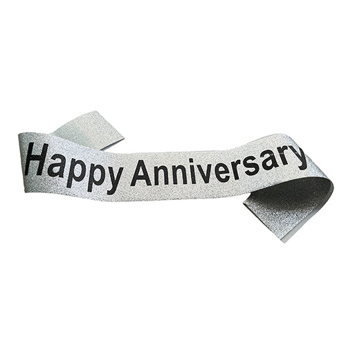 HAPPY ANNIVERSARY GLITTER SASH-funzoop-thepartyshop