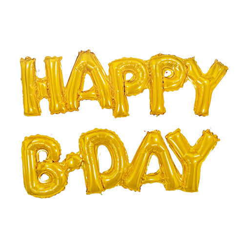 Happy Bday letter banner for cake table and birthday party setup from Funzoop The Party Shop
